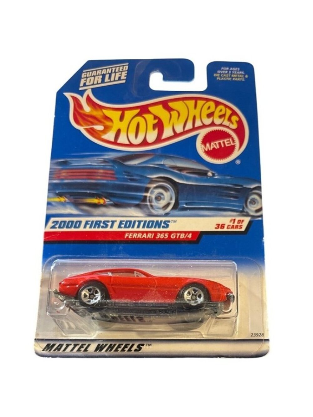 Vintage Die Cast Hot Wheels 2000 First Edition Ferrari 365 GTB/4 Car Red Collect - Picture 4 of 4